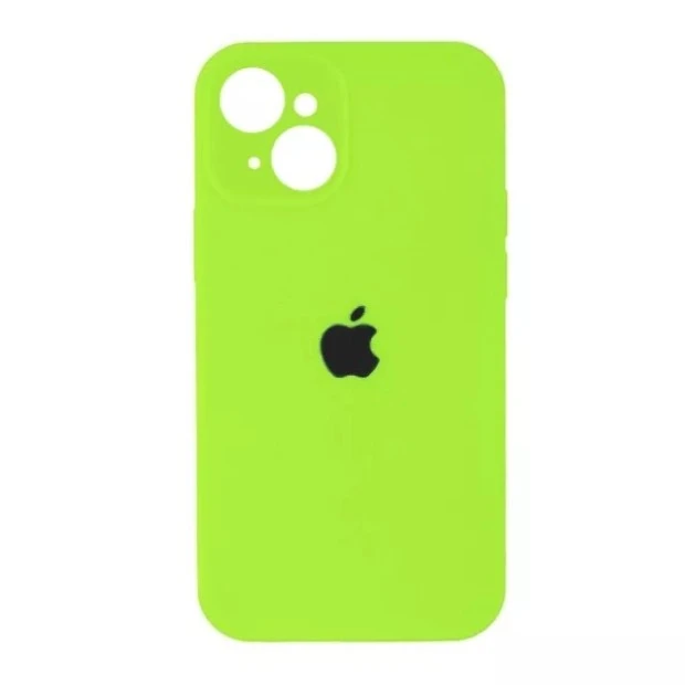 Силіконовий оригінальний чохол RoundCam для Apple iPhone 14 (27) трав'яного кольору.