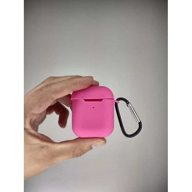 Чохол для навушників Full Silicone Case Apple AirPods 1  /  2 (31) Barbie Pink