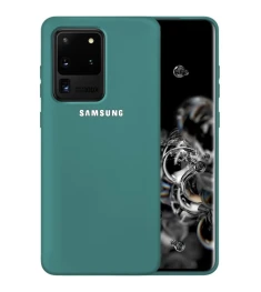Силикон Original 360 Case Logo Samsung Galaxy S20 Ultra (Тёмно-зелёный)