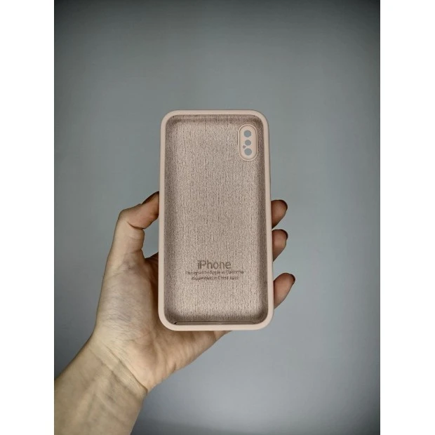 Силикон Original Square RoundCam Case Apple iPhone X / XS (08) Pink Sand
