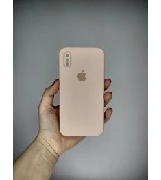 Силикон Original Square RoundCam Case Apple iPhone X / XS (08) Pink Sand