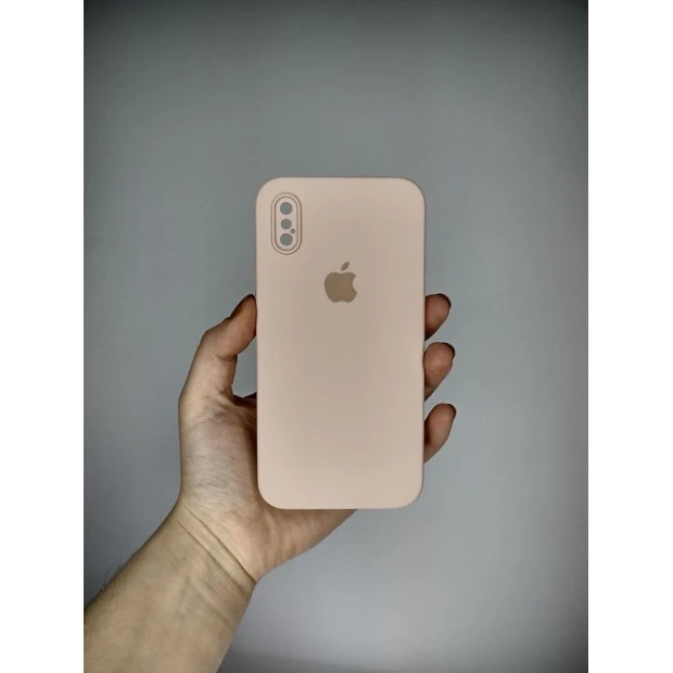 Силикон Original Square RoundCam Case Apple iPhone X / XS (08) Pink Sand