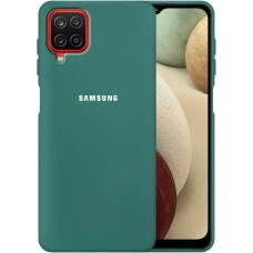 Силикон Original 360 Case Logo Samsung Galaxy A12 (2020) (Тёмно-зелёный)