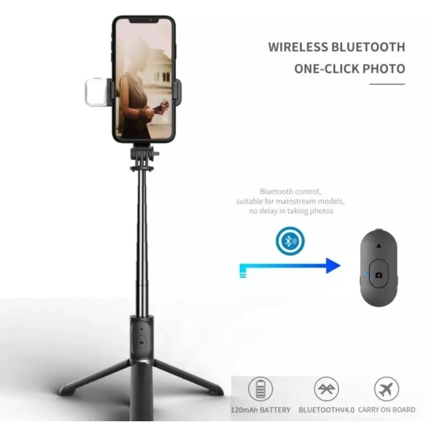 Штатив-монопод для съемки Fangtuosi Bluetooth (75cm) (Чёрный)