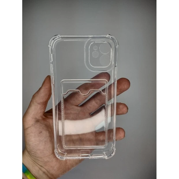 Силикон WS Card Case Apple iPhone 11 (Прозрачный)