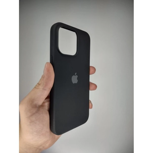 Оригінальний силіконовий чохол круглої форми для Apple iPhone 15 Pro Max (07) чорний