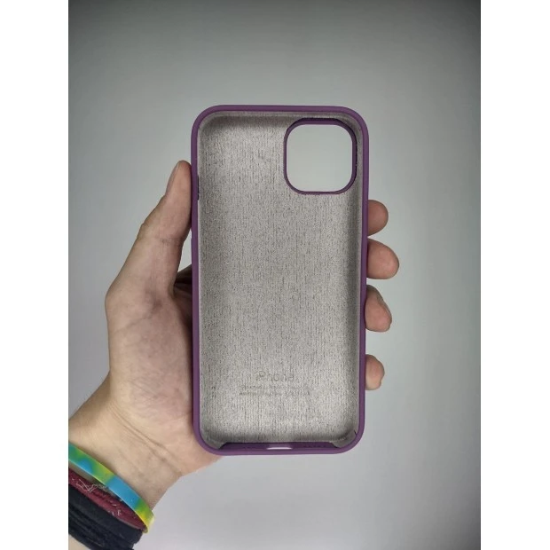 Силіконовий оригінальний чохол круглої форми для Apple iPhone 13 (28) Brinjal