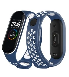 Ремешок Sport Xiaomi Mi Band 3 / Mi Band 4 (Сине-белый)