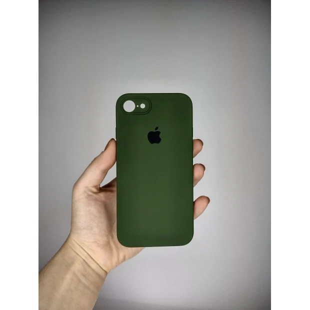 Силіконовий чохол Original Square RoundCam для Apple iPhone 7  /  8  /  SE (73) Лісовий Зелений.