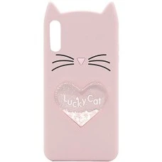 Силиконовый чехол Kitty Sparkles Samsung Galaxy A50 (2019) (Бежевый)