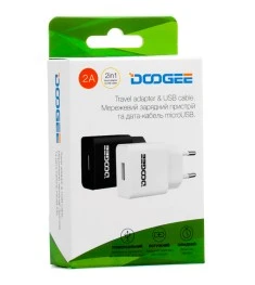 СЗУ-адаптер Doogee YJ-06 2A + MicroUSB-кабель (Черный)