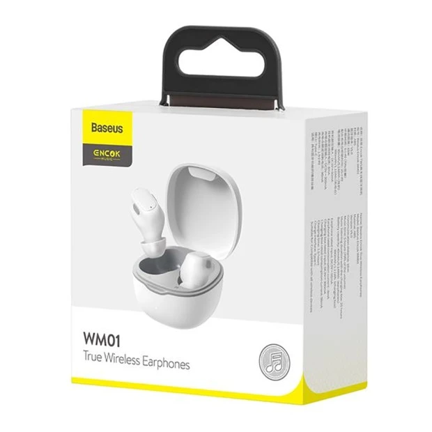 Беспроводные наушники-гарнитура вкладыши Baseus Encok WM01 (White)