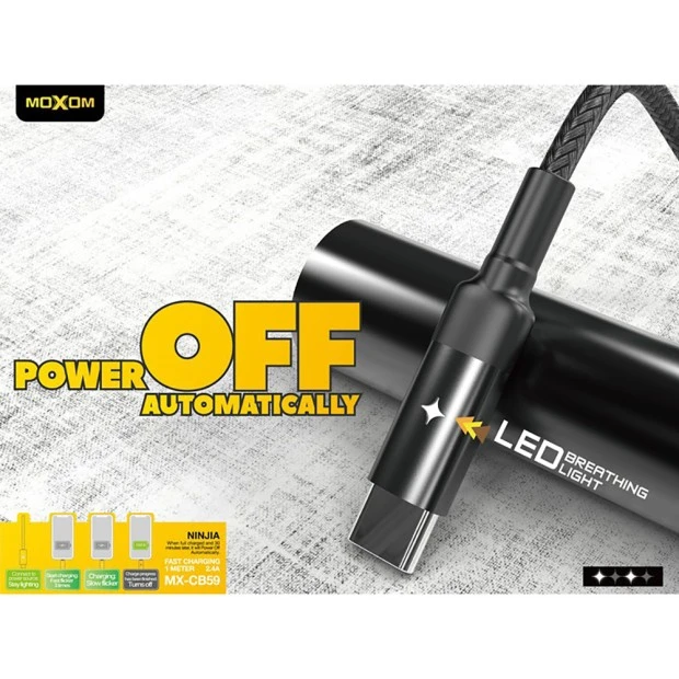 USB-кабель Moxom MX-CB59 (MicroUSB) QC 3.0 (Чёрный)