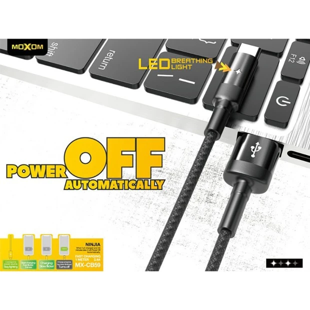 USB-кабель Moxom MX-CB59 (MicroUSB) QC 3.0 (Чёрный)