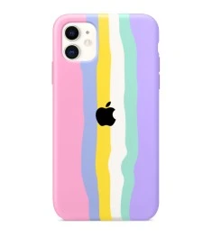 Силикон Rainbow Case Apple iPhone 11 (Pink)