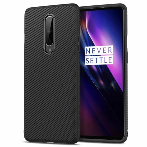 Силіконовий чохол з твіловим покриттям для OnePlus 8 (чорний)
