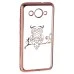 Силиконовый чехол Kingxbar Diamond Huawei Y3 2017 (Сова, Розовый)