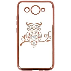 Силикон Kingxbar Diamond Huawei Y3 2017 (Сова, Розовый)