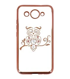 Силикон Kingxbar Diamond Huawei Y3 2017 (Сова, Розовый)