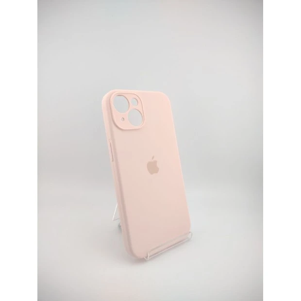 Силіконовий оригінальний чохол RoundCam для Apple iPhone 14 (рожевий крейдяний)