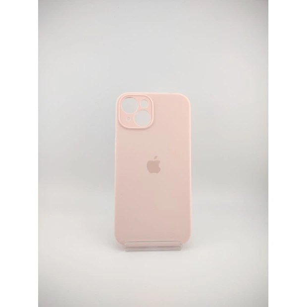 Силіконовий оригінальний чохол RoundCam для Apple iPhone 14 (рожевий крейдяний)