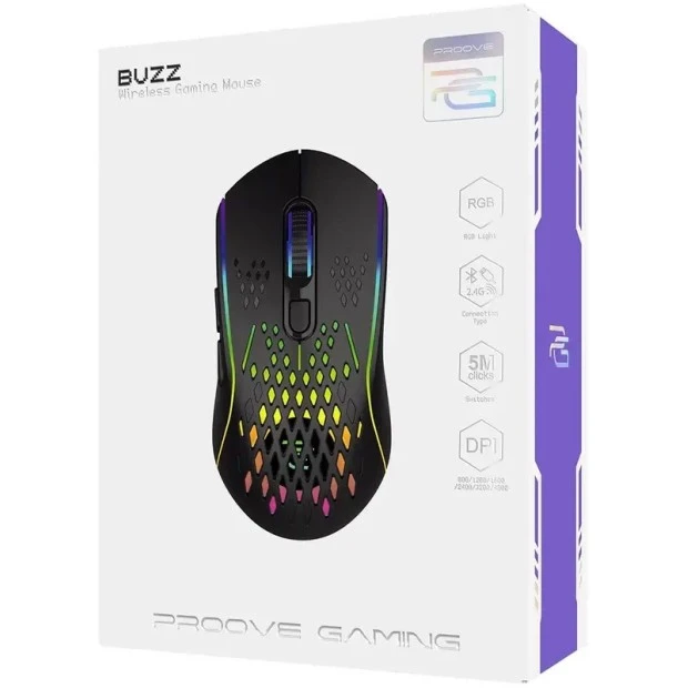 Миша бездротова ігрова Proove Gaming Buzz (чорна)