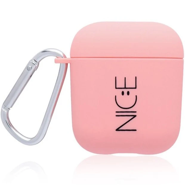 Чохол для навушників Clear Case Apple Airpods Nice (Рожевий)