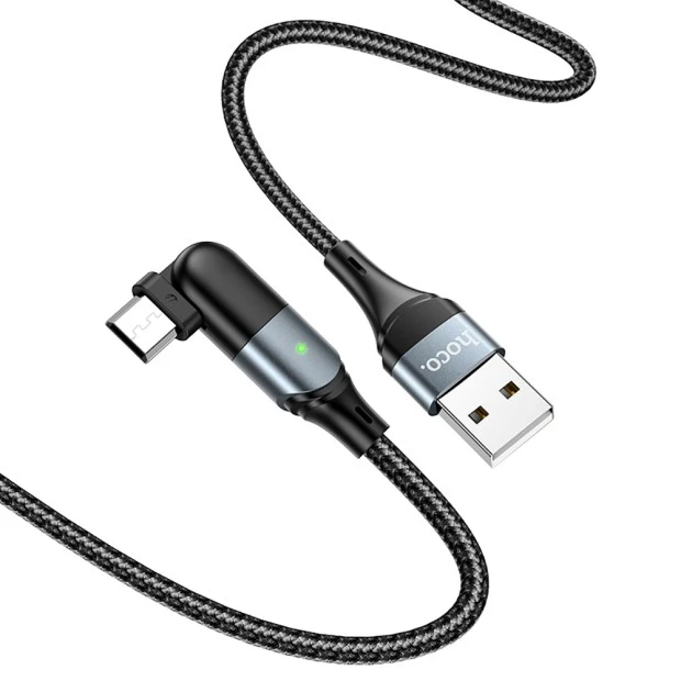 USB-кабель Hoco U100 Orbit (MicroUSB) (Чорний)