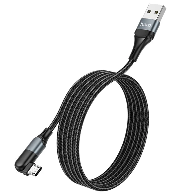 USB-кабель Hoco U100 Orbit (MicroUSB) (Чорний)