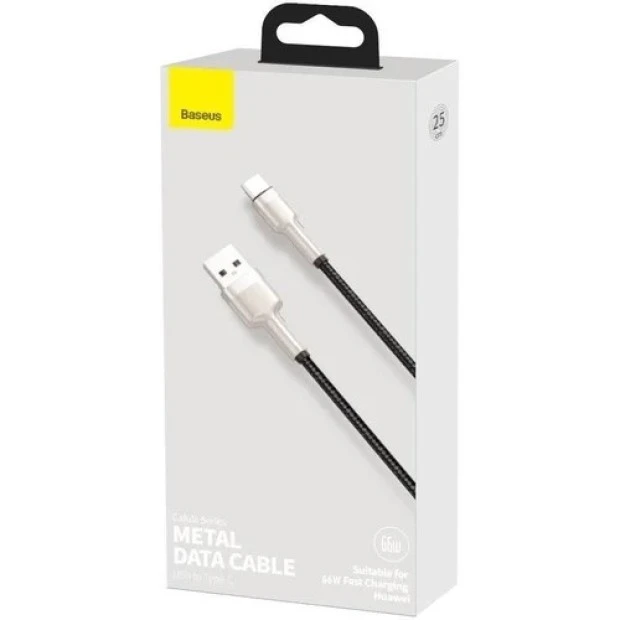 USB-кабель Baseus Cafule Metal Data 66W (0.25m) (Type-C) (Чёрный) CAKF000001