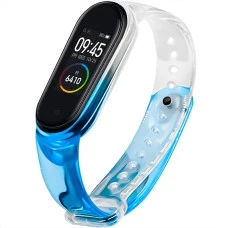 Ремешок Neon Clear Design Xiaomi Mi Band 3 / Band 4 (Синий)