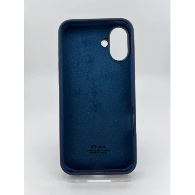 Силіконовий оригінальний круглий чохол для Apple iPhone 16 Plus (09) темно-синій