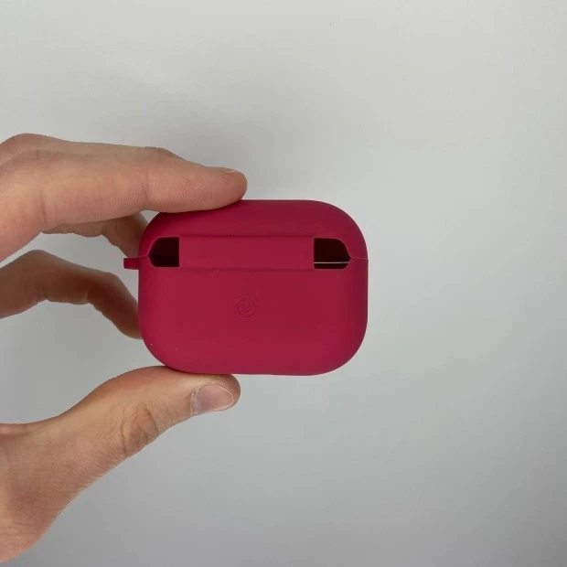 Чохол для навушників із повного силікону з мікрофіброю для Apple AirPods Pro (рожево-червоний)