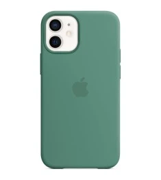 Силіконовий оригінальний чохол Apple для iPhone 12 Mini (55) Чорно-зелений