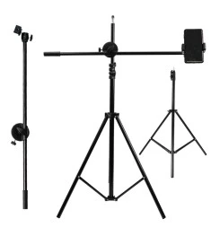 Tripod boom floor stand 2.1m (Black)