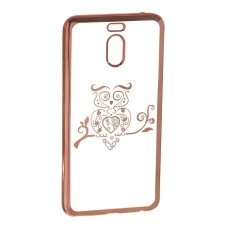 Силикон Kingxbar Diamond Meizu M6 Note (Сова, Розовый)