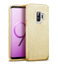 Силіконовий чохол з блискітками для Samsung Galaxy S9 (Золотий)
