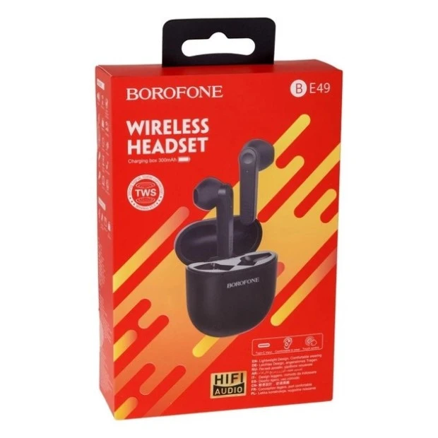 Бездротові навушники-гарнітура вкладиші Borofone BE49 (Чорний)