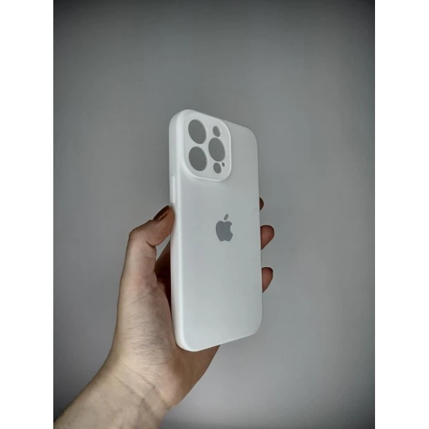 Силіконовий оригінальний чохол RoundCam для Apple iPhone 14 Pro Max (06) білого кольору.
