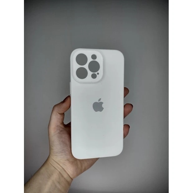Силіконовий оригінальний чохол RoundCam для Apple iPhone 14 Pro Max (06) білого кольору.