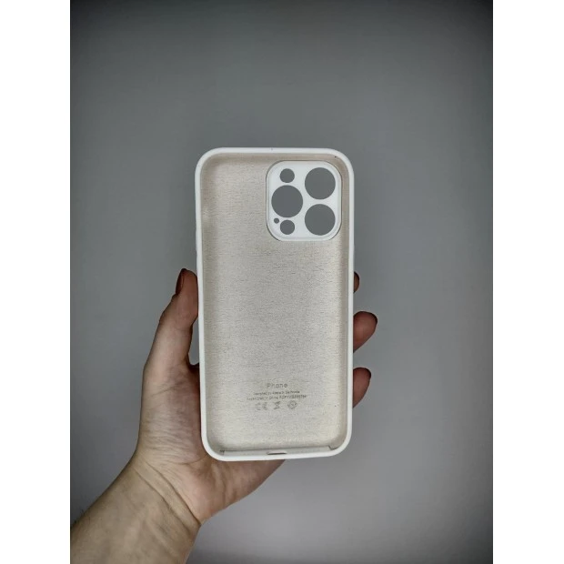 Силіконовий оригінальний чохол RoundCam для Apple iPhone 14 Pro Max (06) білого кольору.