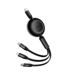 USB-кабель Baseus Bright Mirror 2 100W (1.1m) (MicroUSB+Lightning+Type-C) (Чёрны..
