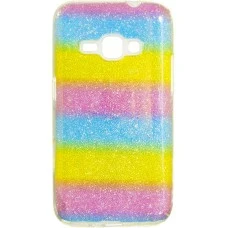 Силиконовый чехол Glitter Samsung Galaxy J1 (2016) J120 (Радуга)
