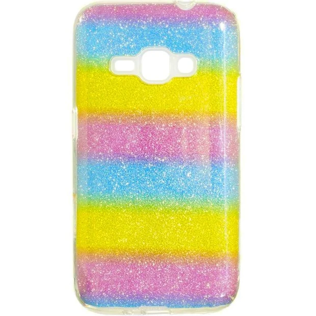 Силиконовый чехол Glitter Samsung Galaxy J1 (2016) J120 (Радуга)
