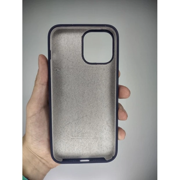 Силіконовий оригінальний чохол круглої форми для Apple iPhone 13 Pro Max (баклажан).