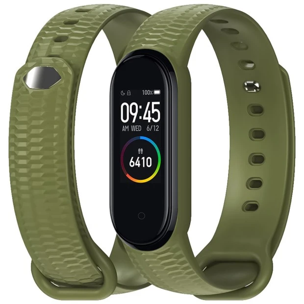 Ремешок Hexagonal Style Xiaomi Mi Band 3 / Mi Band 4 (Оливковый)