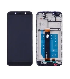 Дисплей для Huawei Y5P (2020) с чёрным тачскрином и корпусной рамкой