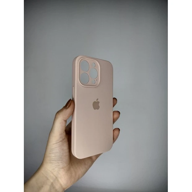 Оригінальний силіконовий чохол RoundCam для Apple iPhone 13 Pro (08) Рожевий пісок.