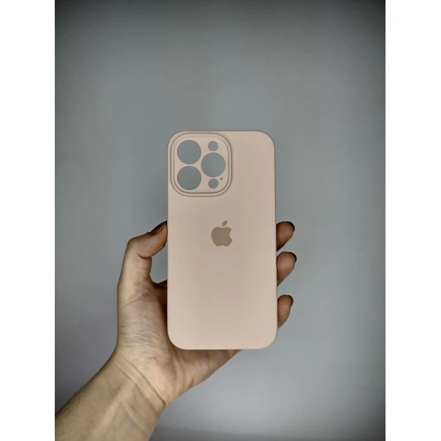Оригінальний силіконовий чохол RoundCam для Apple iPhone 13 Pro (08) Рожевий пісок.
