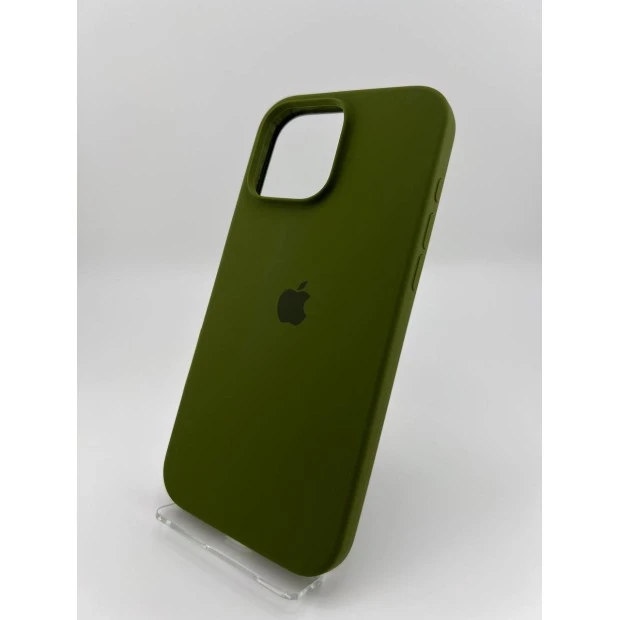 Силіконовий оригінальний чохол для Apple iPhone 16 Pro Max (46) глибокого зеленого кольору